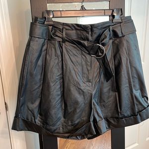 High waisted faux leather shorts!